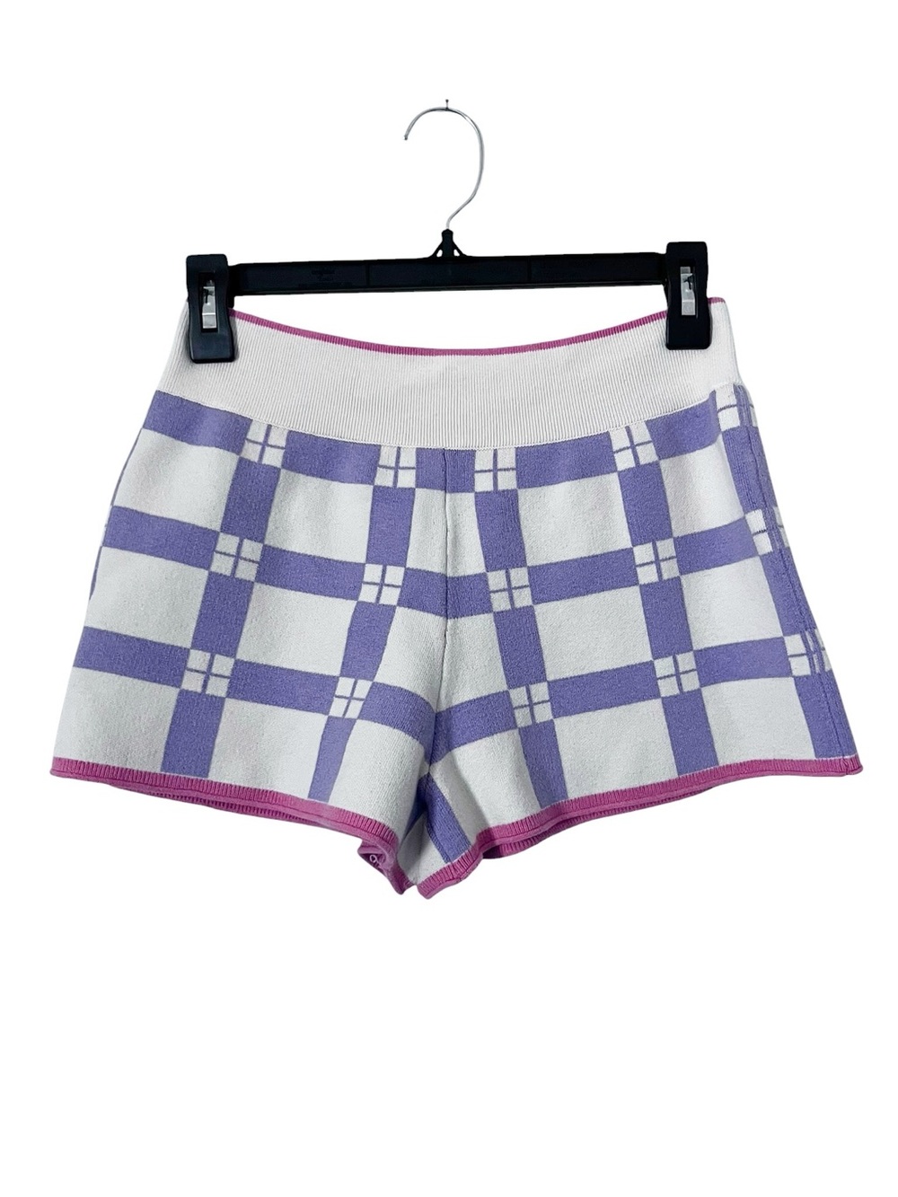 Daily Practice by Anthropologie Purple and White Checkered Sweater Shorts
